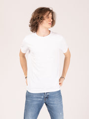 STIMM - T-shirt girocollo taglio vivo bianca