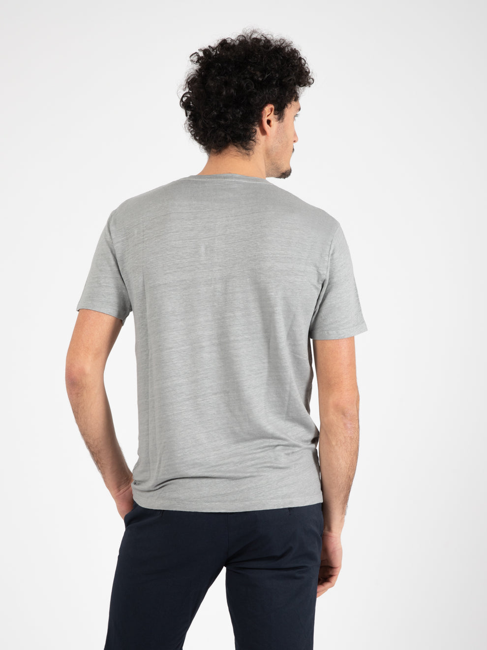 T-shirt in lino collo serafino ferro