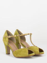 STIMM - Tanguere open-toe in suede con cinturino cedro