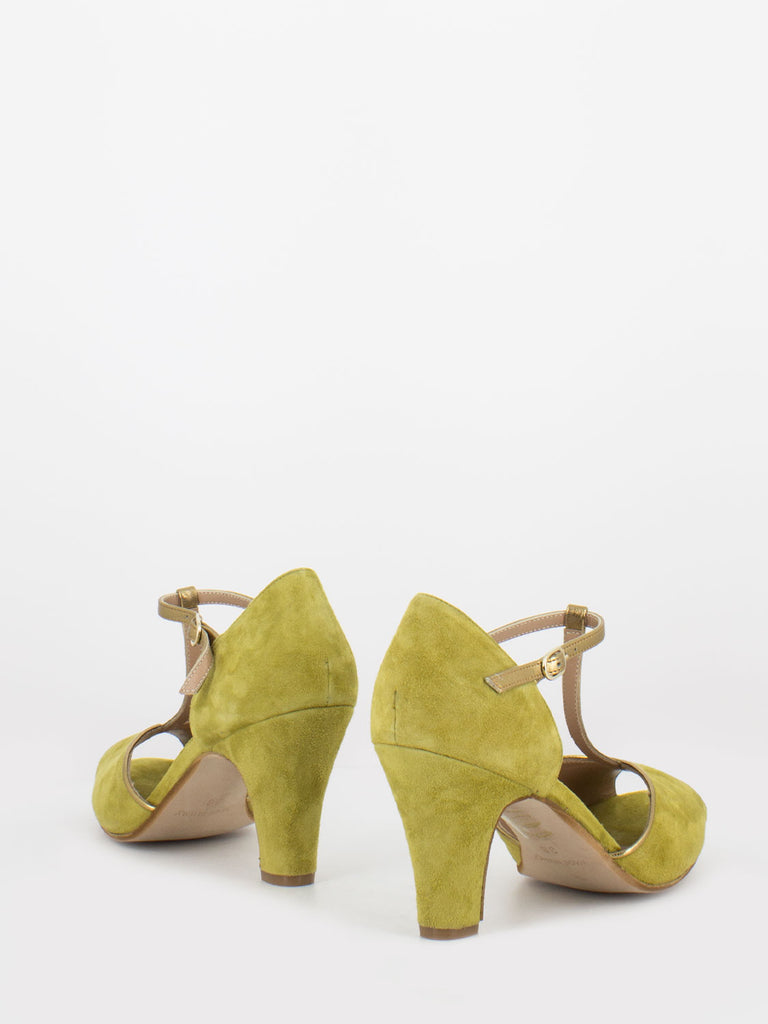 STIMM - Tanguere open-toe in suede con cinturino cedro