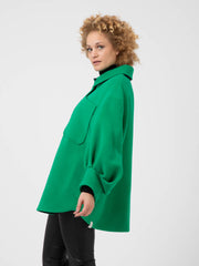 T-COAT - Cappotto panno velour verde