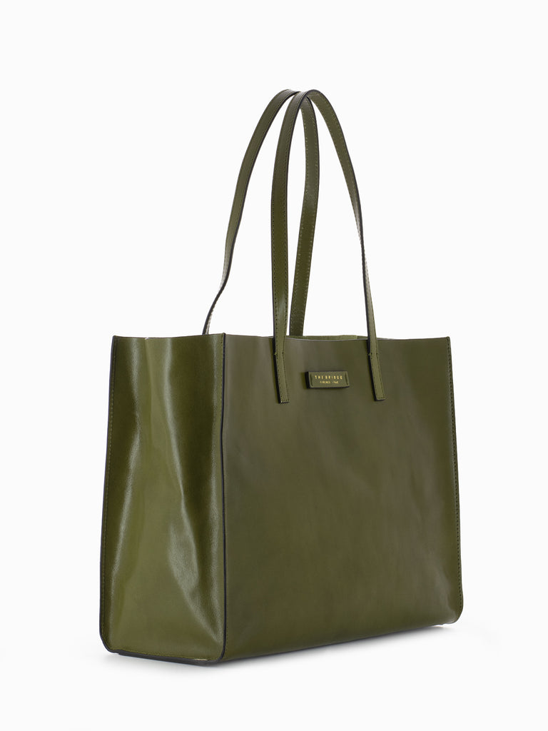 THE BRIDGE - Shopper Mirra verde fico / oro