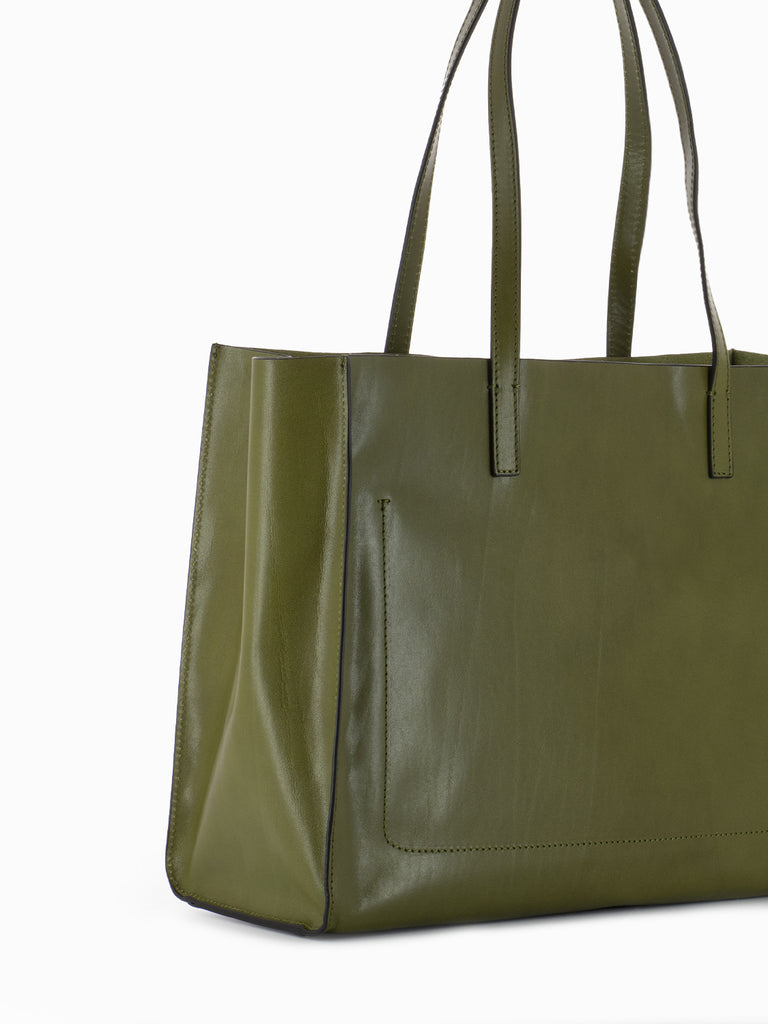 THE BRIDGE - Shopper Mirra verde fico / oro