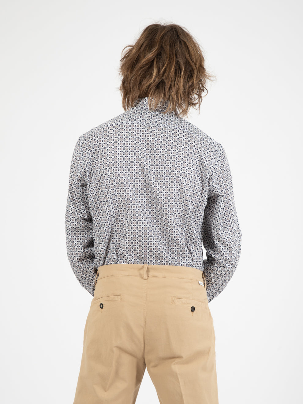 Camicia a fiori blu / moro