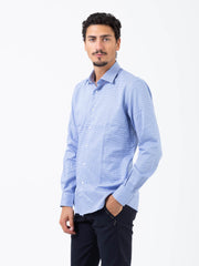 THE SARTORIALIST - Camicia doppio ritorto jacquard bianco / blu