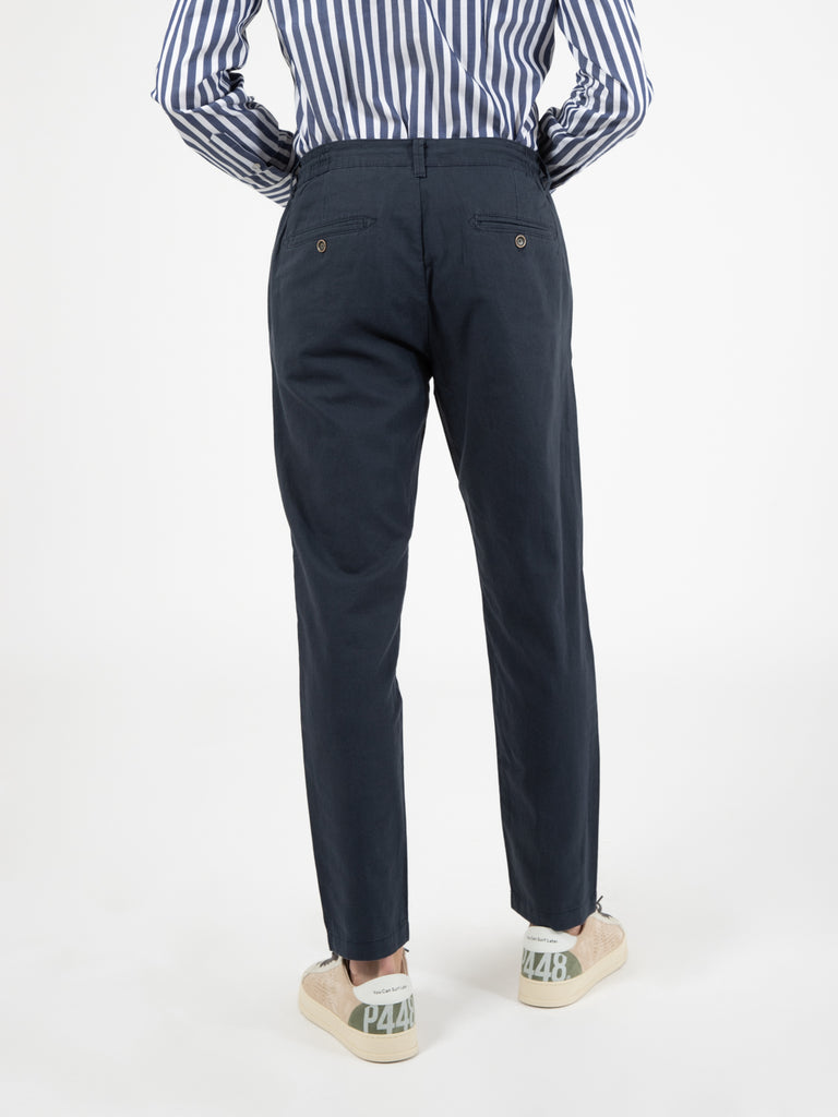 STIMM - Pantalaccio misto lino navy