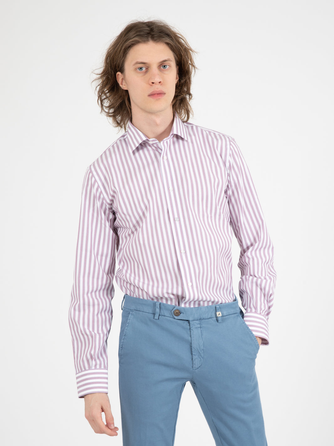 Camicia No Iron bianco / rosso