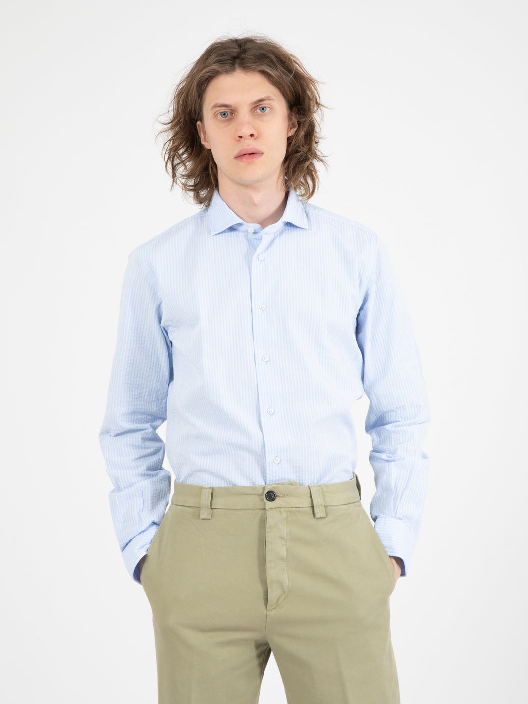 Camicia Seersucker azzurro