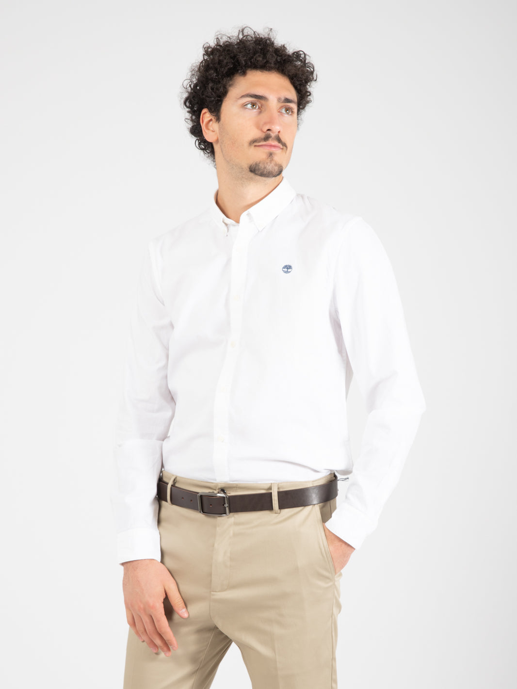 Elevated Oxford white button-down shirt