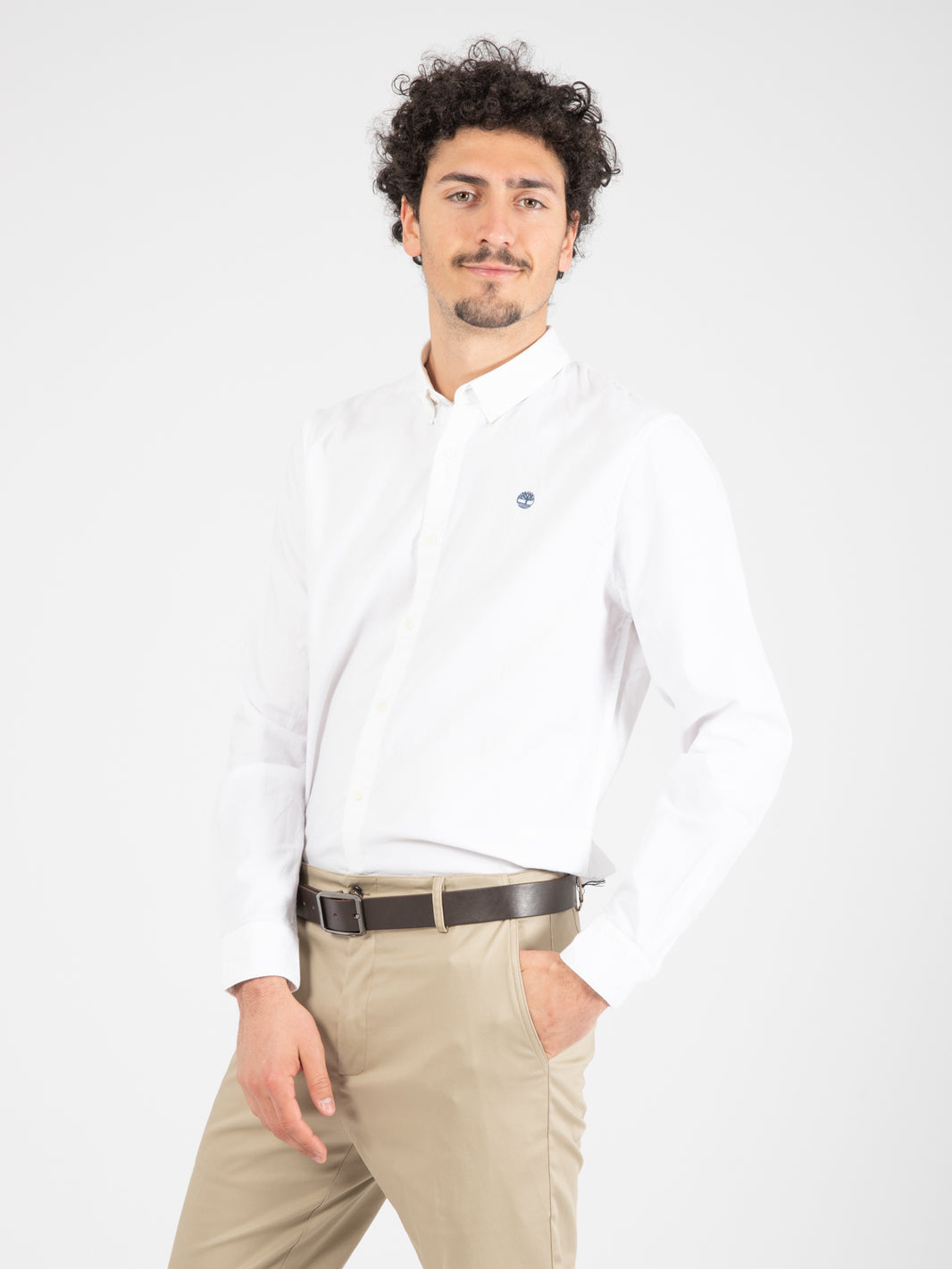 Elevated Oxford white button-down shirt