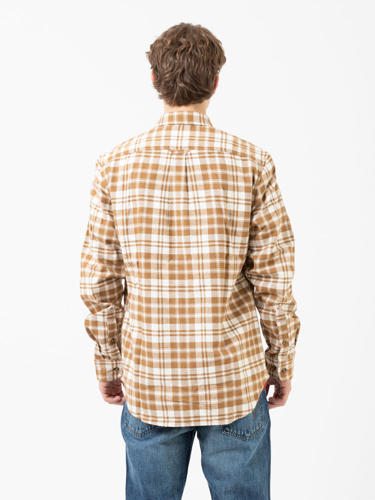 TIMBERLAND - Camicia flannel plaid avorio / marrone