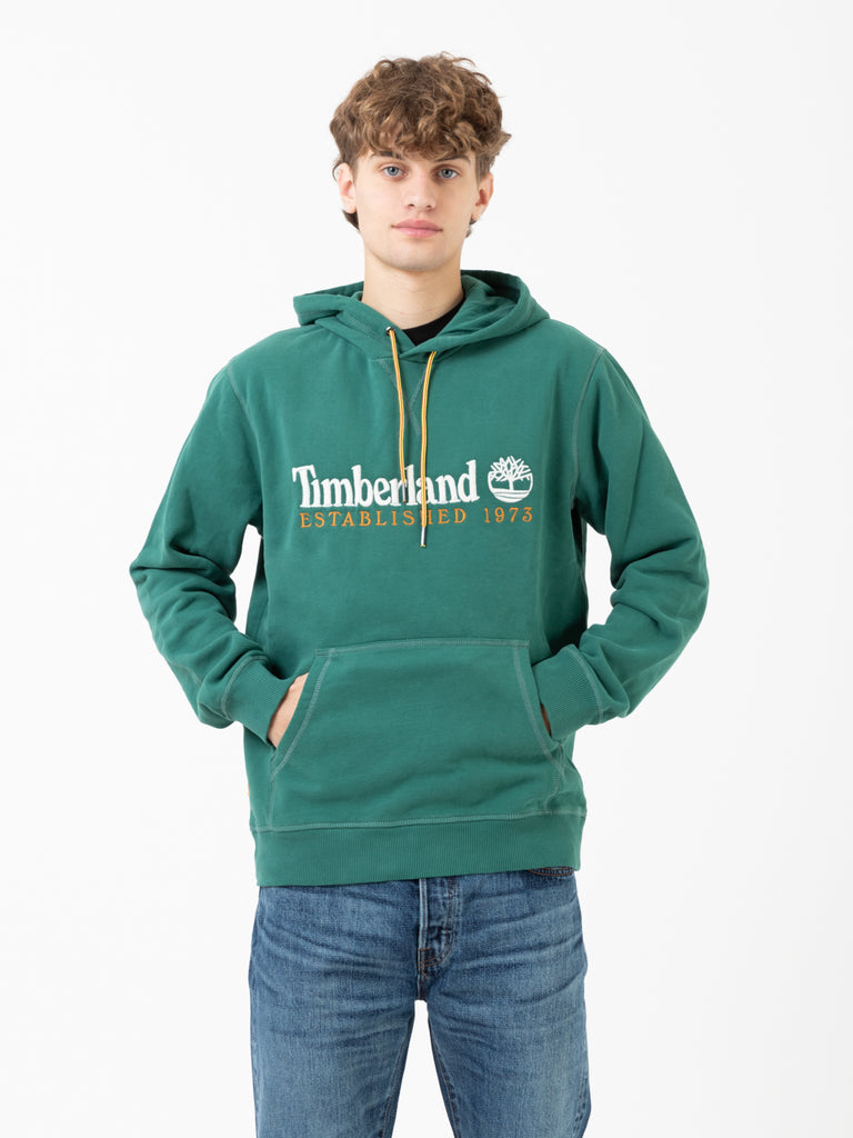 TIMBERLAND - Felpa hoodie Est. 1973 posy green