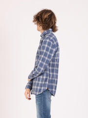 TINTORIA MATTEI 954 - Camicia a quadri azzurro / grigio