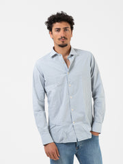 TINTORIA MATTEI 954 - Camicia a righe azzurro / beige