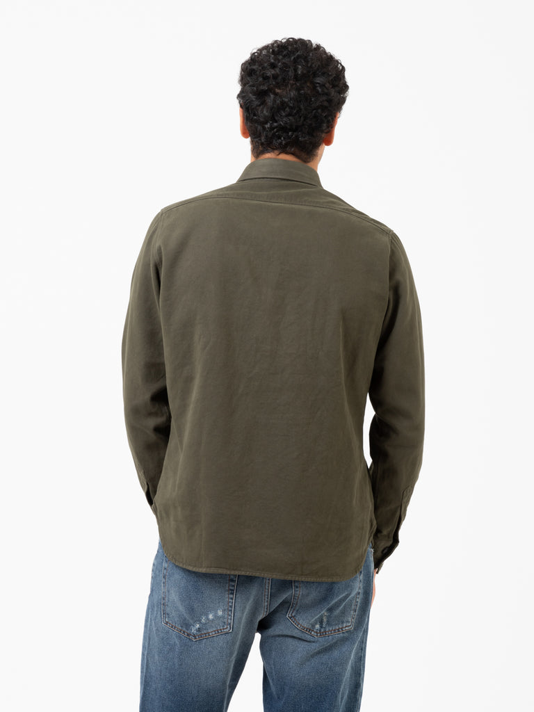TINTORIA MATTEI 954 - Camicia cotone overdyed verde militare