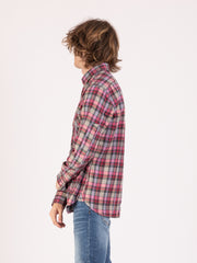 TINTORIA MATTEI 954 - Camicia panno quadri rosa / grigio