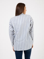 TRUE NYC - Camicie Danila Provence Stripe white / denim blue