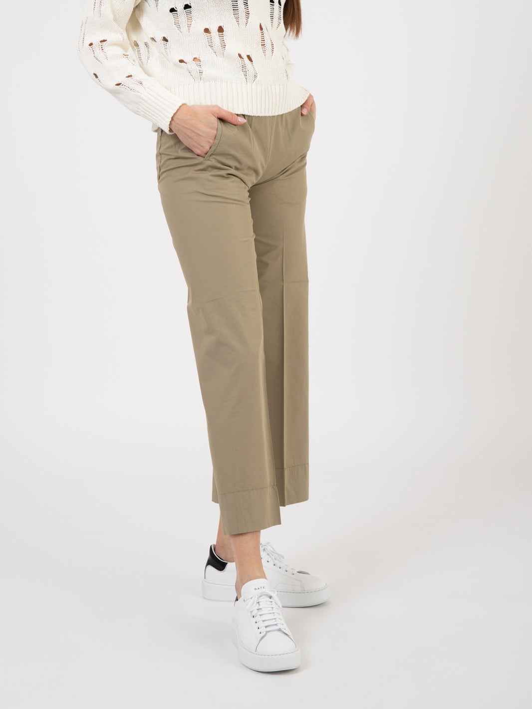 Pantaloni Penny in tela supima light military