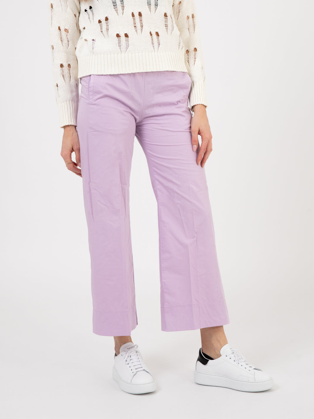 Pantaloni Penny in tela supima soft lilac
