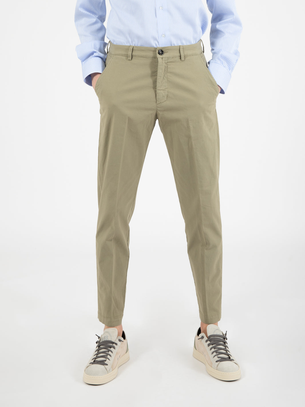 Riccardo canvas light military trousers