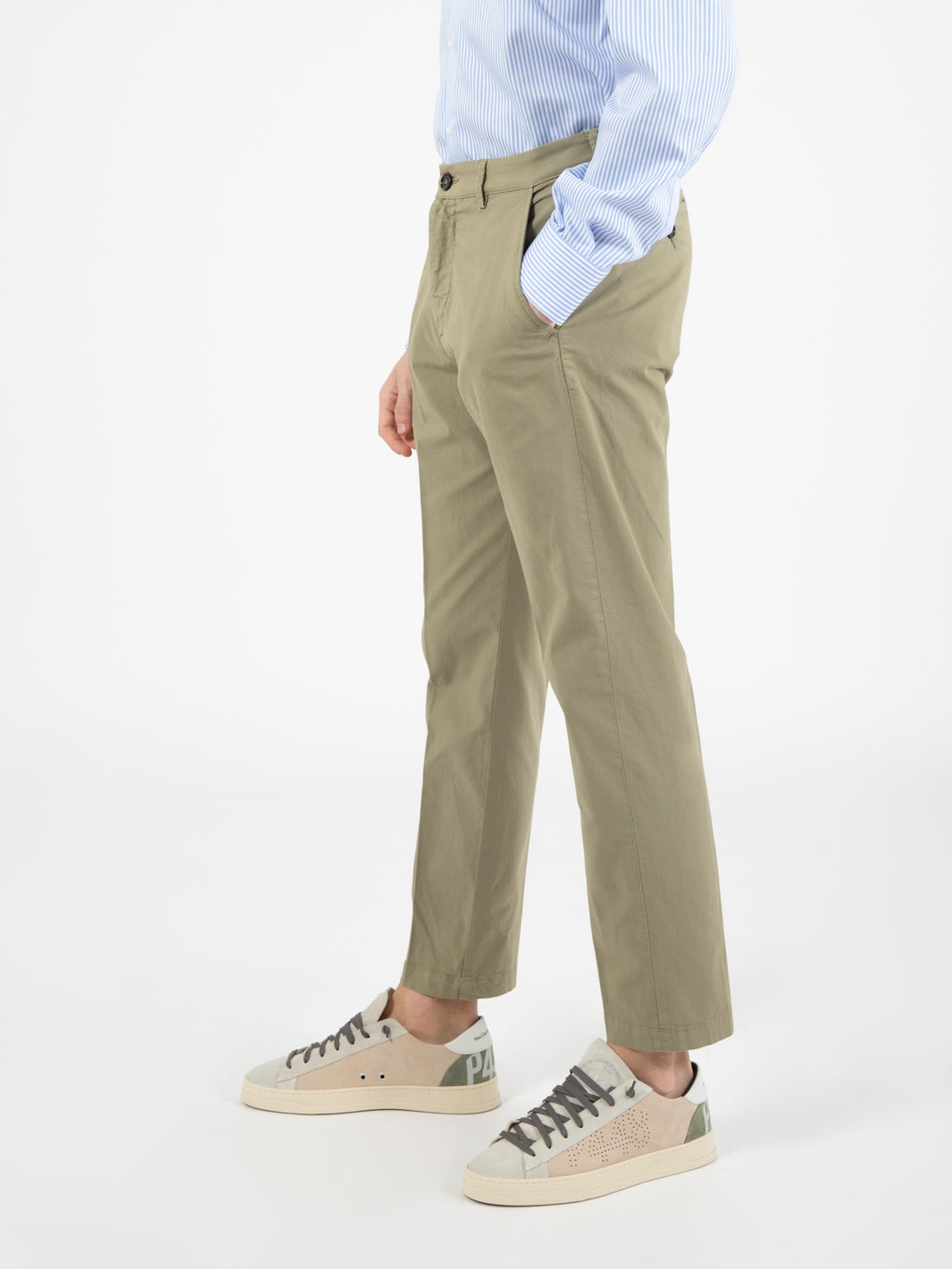 Riccardo canvas light military trousers