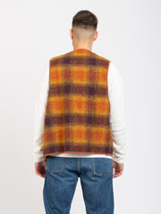 UNIVERSAL WORKS - Gilet in panno gold / claret
