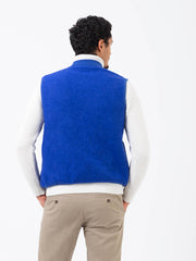 UNIVERSAL WORKS - Gilet wool fleece bluette con zip