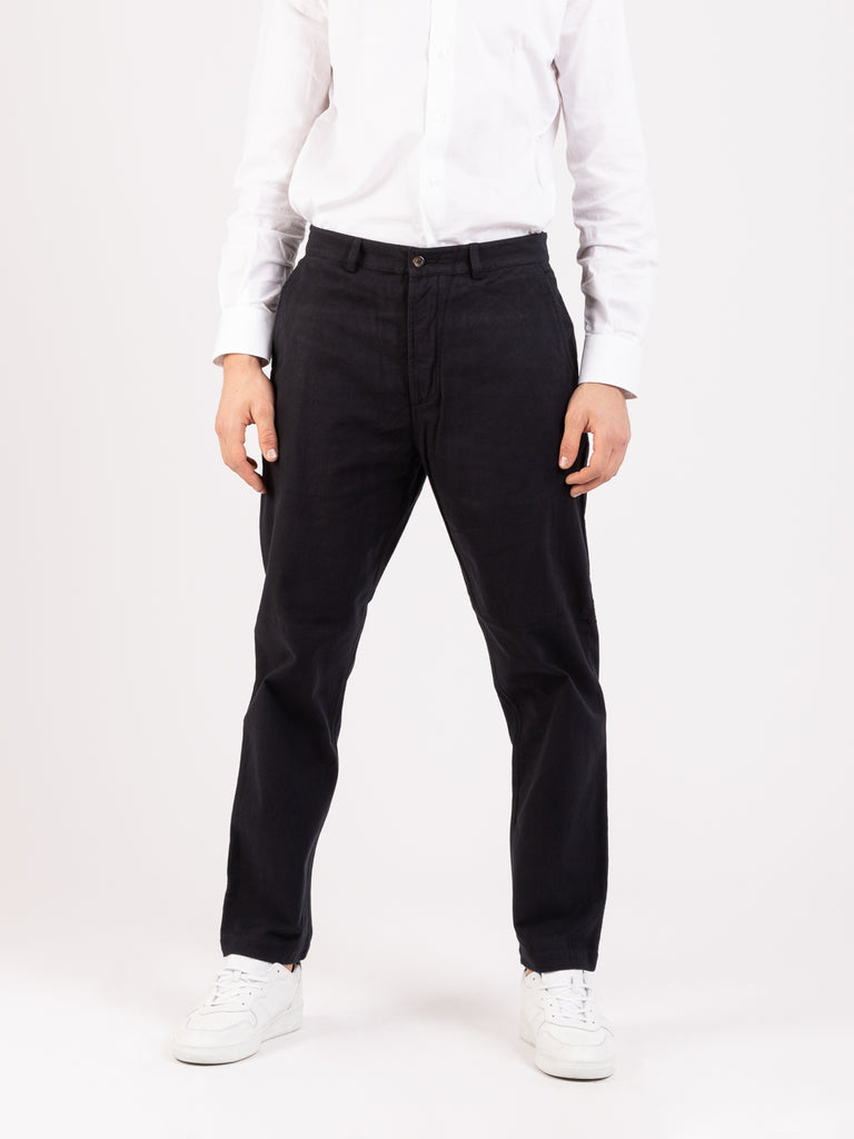 UNIVERSAL WORKS - Pantaloni in velluto di cotone neri