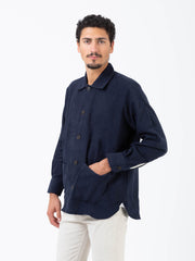 UNIVERSAL WORKS - Sovracamicia Travail lightwheight navy