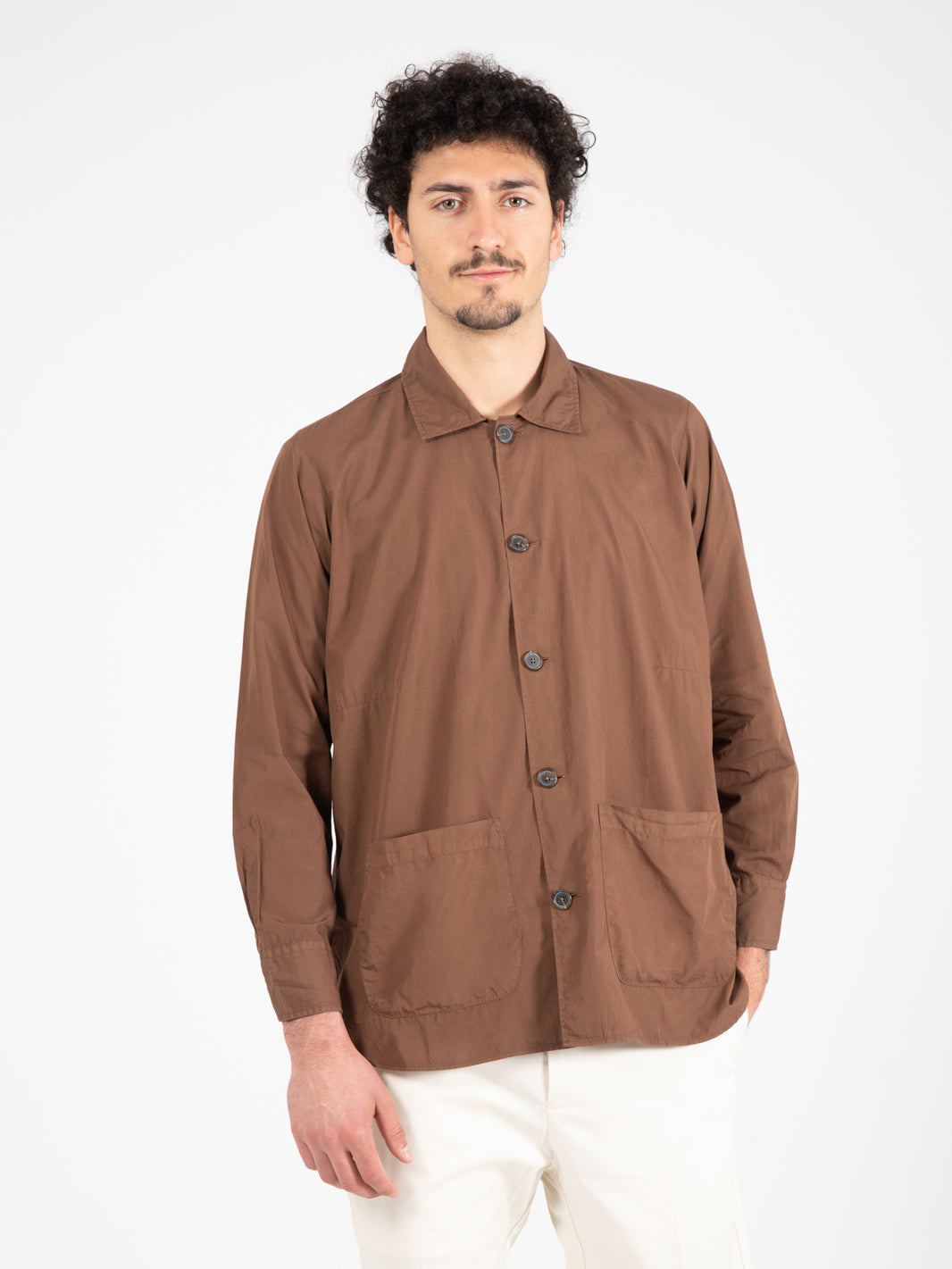 Sovracamicia Travail organic poplin brown
