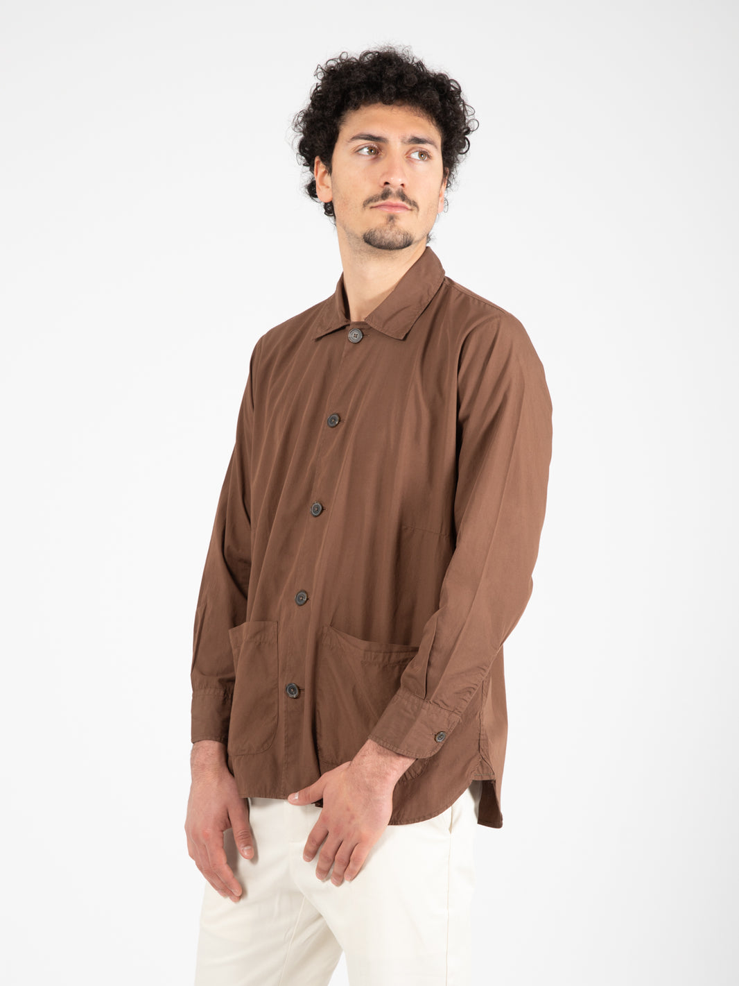 Sovracamicia Travail organic poplin brown