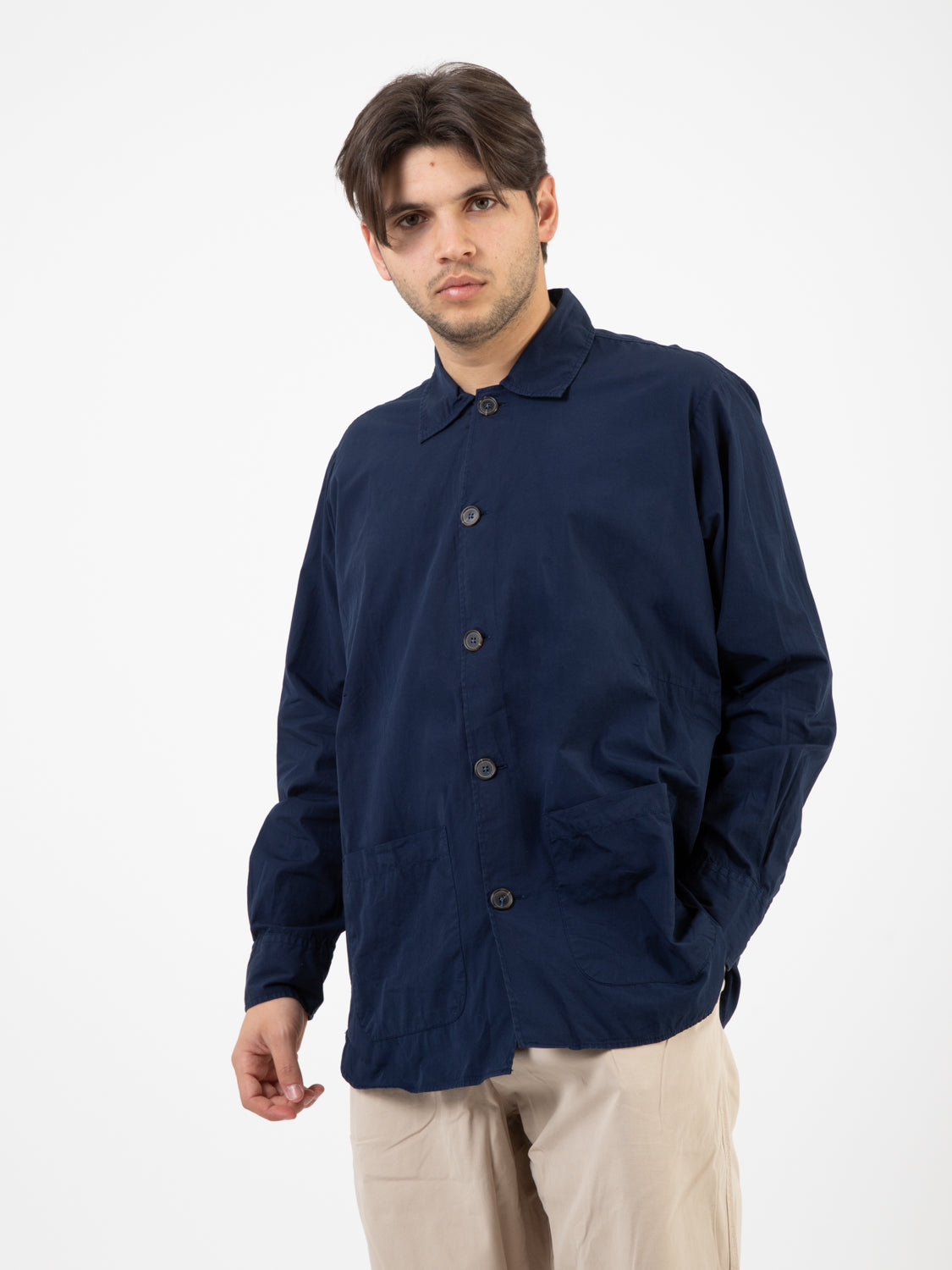 Sovracamicia Travail organic poplin navy
