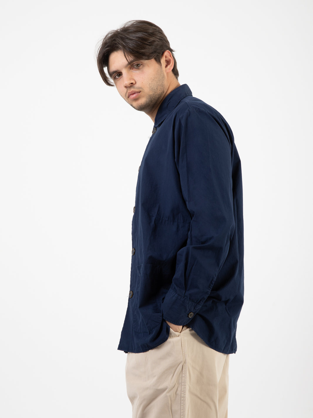 Sovracamicia Travail organic poplin navy