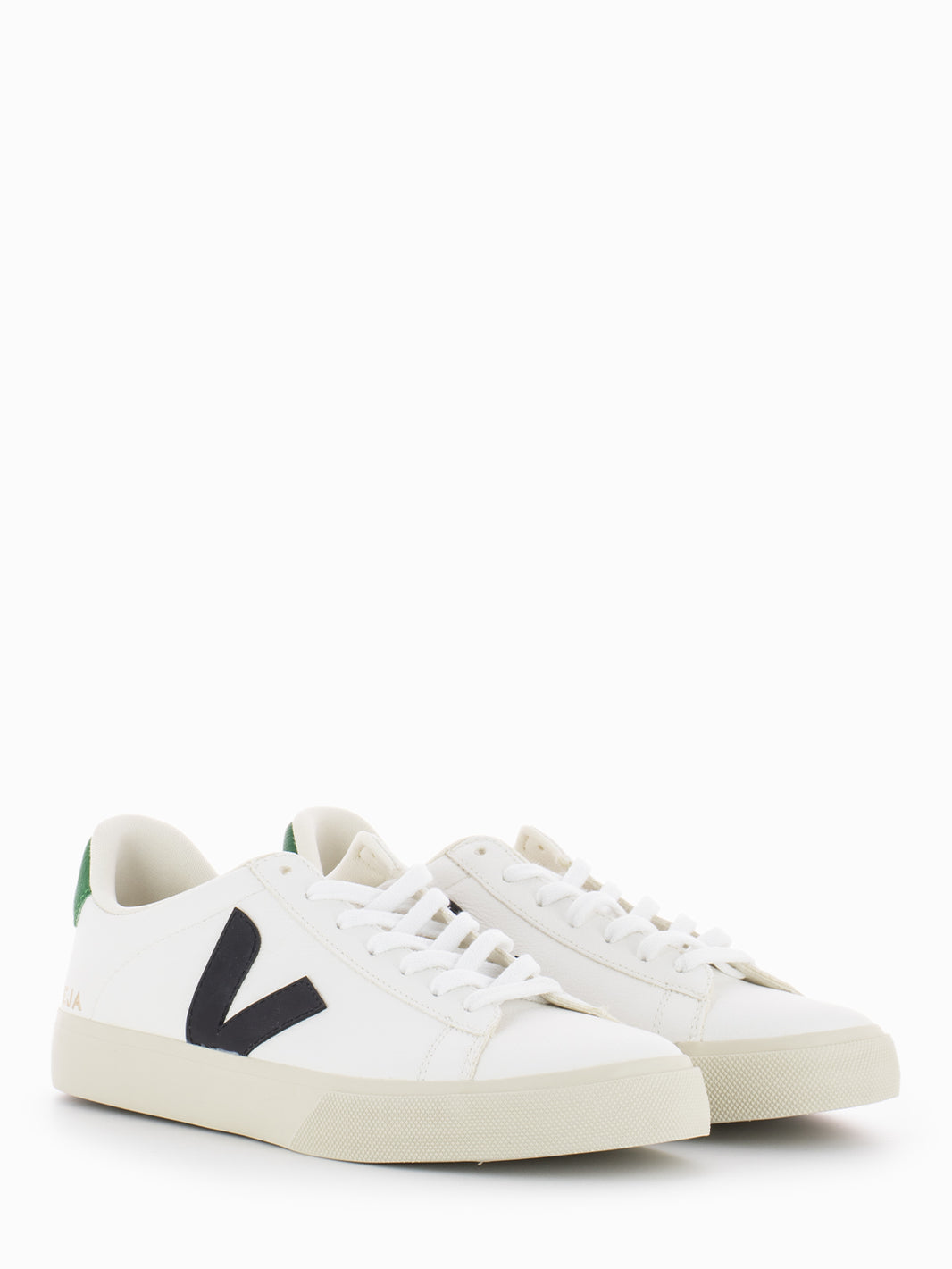 Campo Chromefree leather extra white / black / emeraude