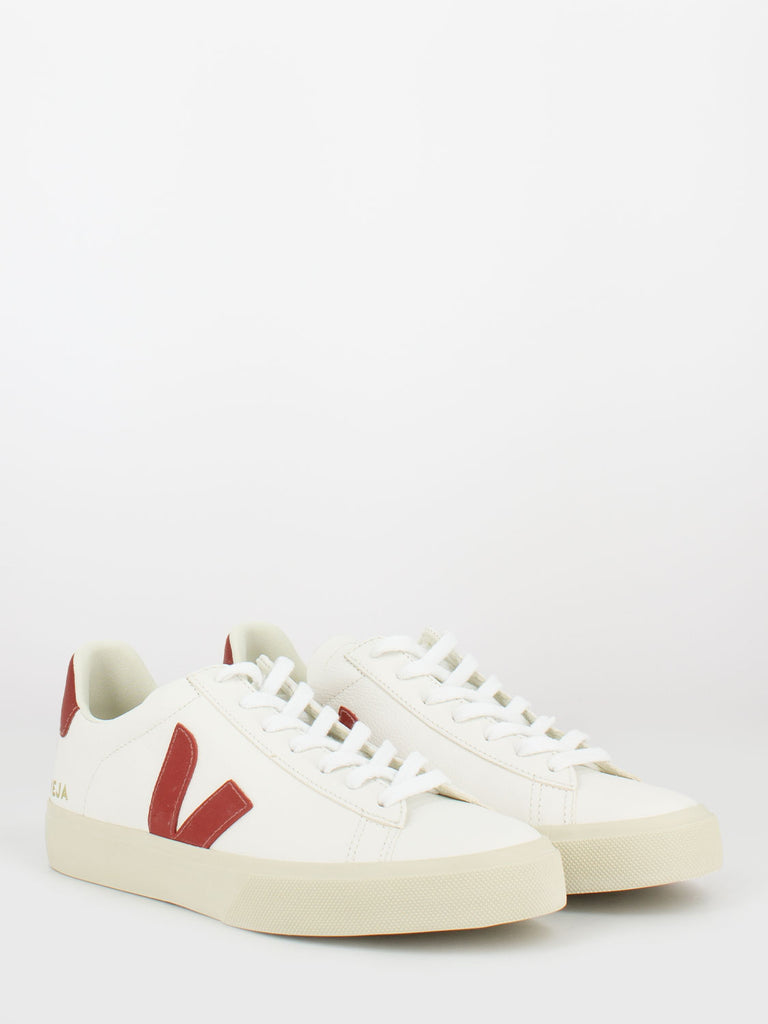 VEJA - Campo Chromefree leather extra white / rouille