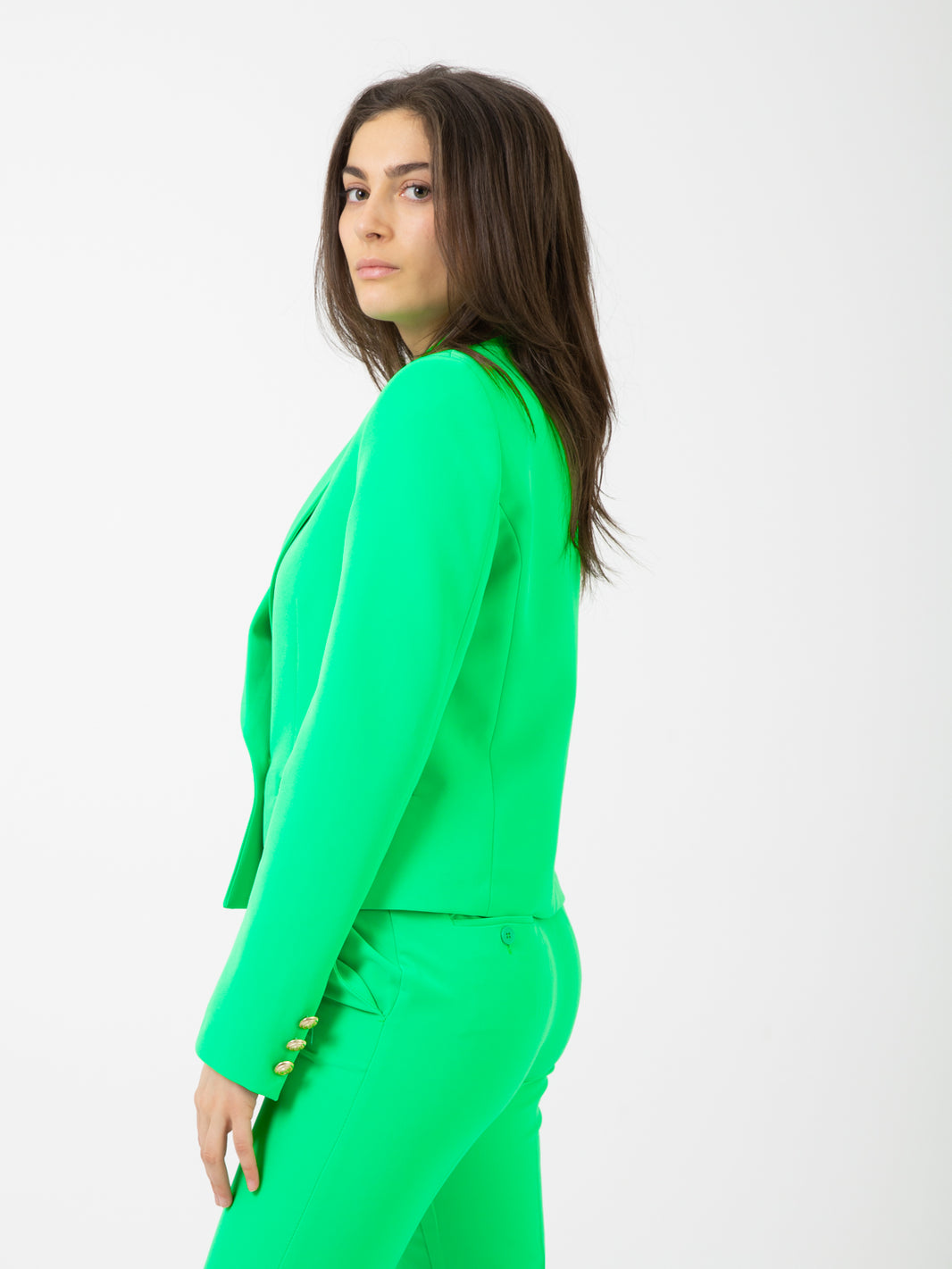 Blazer corto doppiopetto avocado