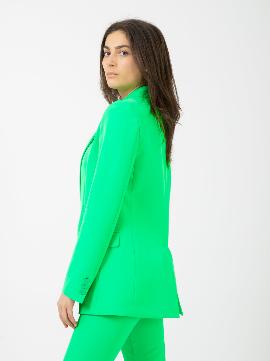 Blazer lungo monopetto avocado