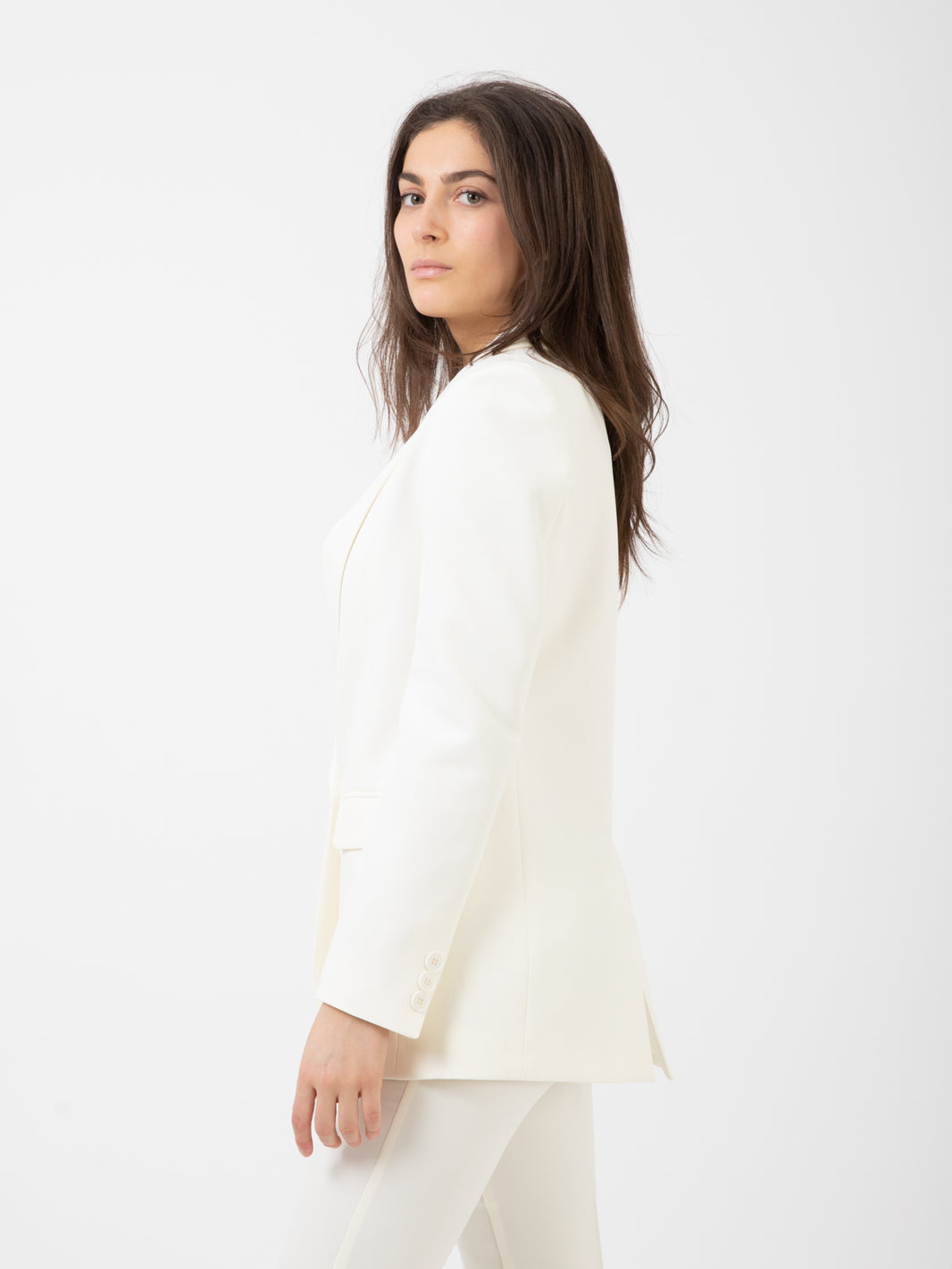 Blazer lungo monopetto naturale