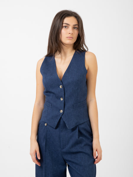 Gilet corto blu