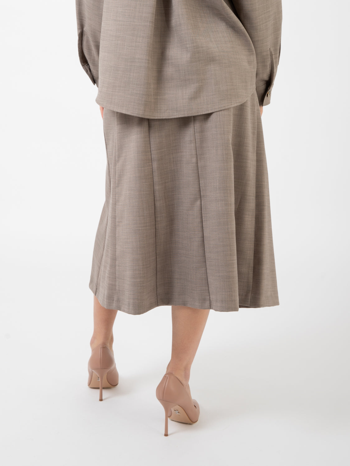 Dove Gray Wrap Midi Skirt