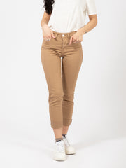 VICOLO - Jeans Daisy Sand cropped straight beige scuro