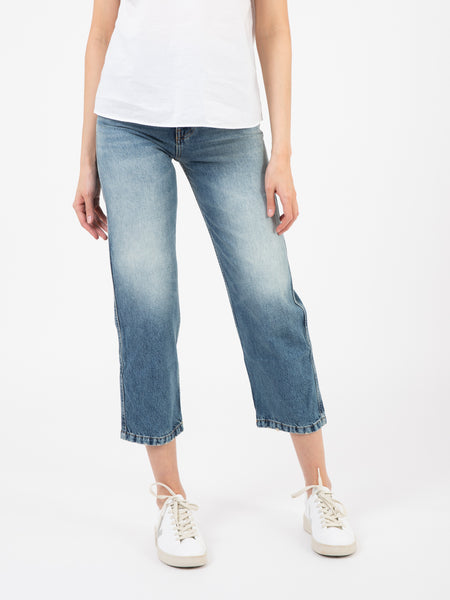 Jeans Straight Cropped denim medio chiaro