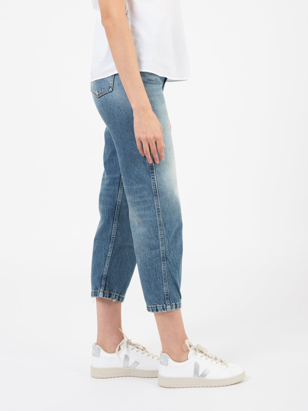Jeans Straight Cropped denim medio chiaro