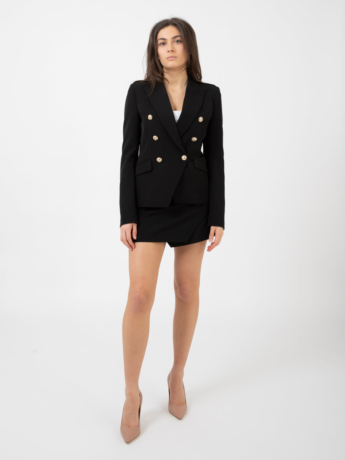 Black Wrap Mini Skirt