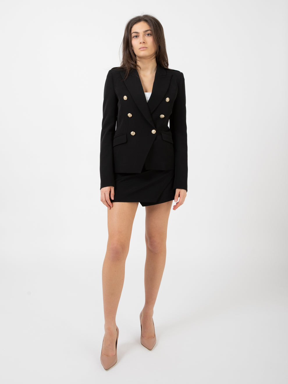 Black Wrap Mini Skirt