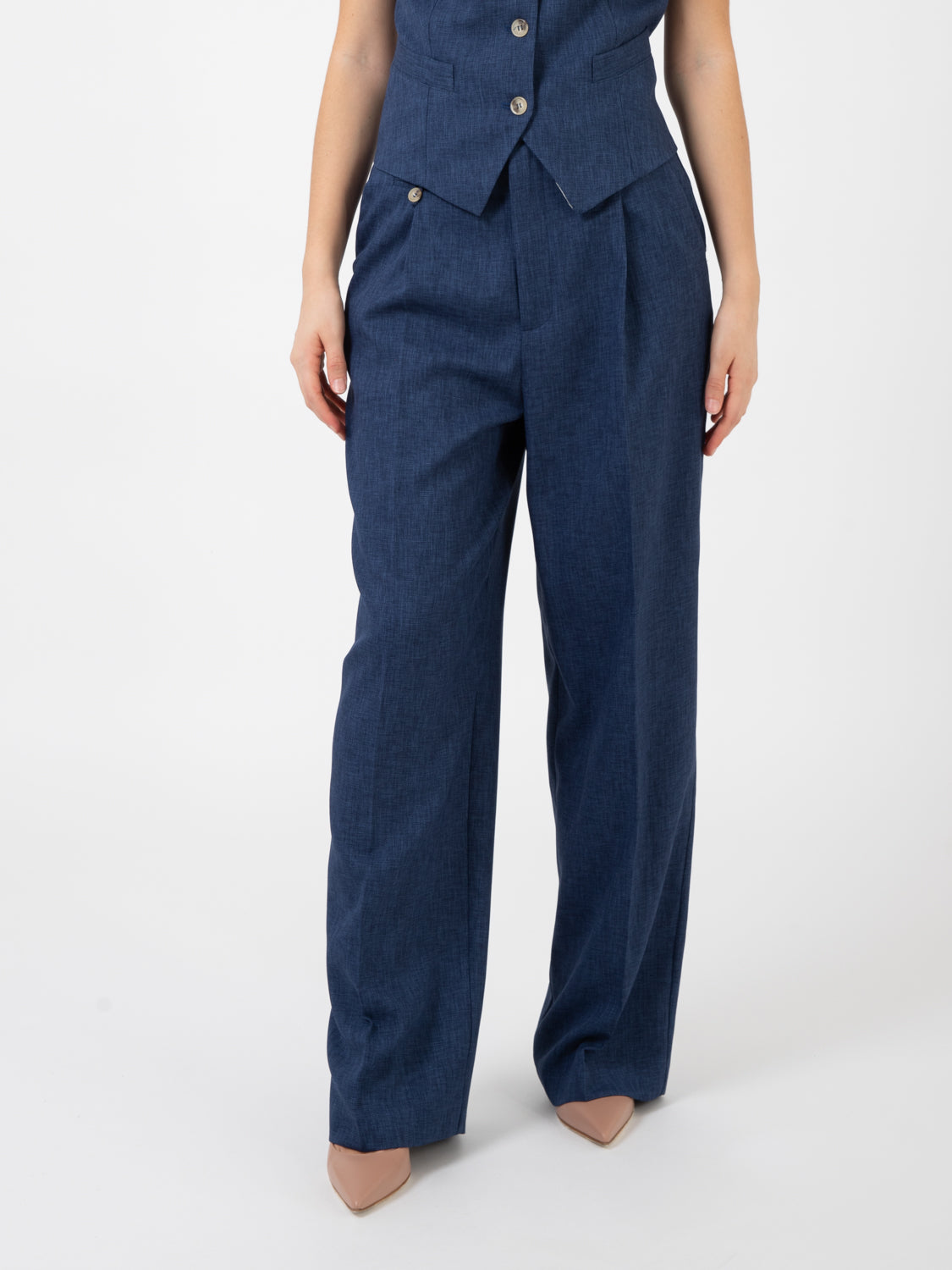 VICOLO - Pantalone palazzo blu