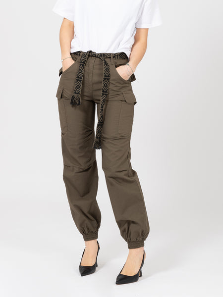 Pantaloni cargo militare con cintura