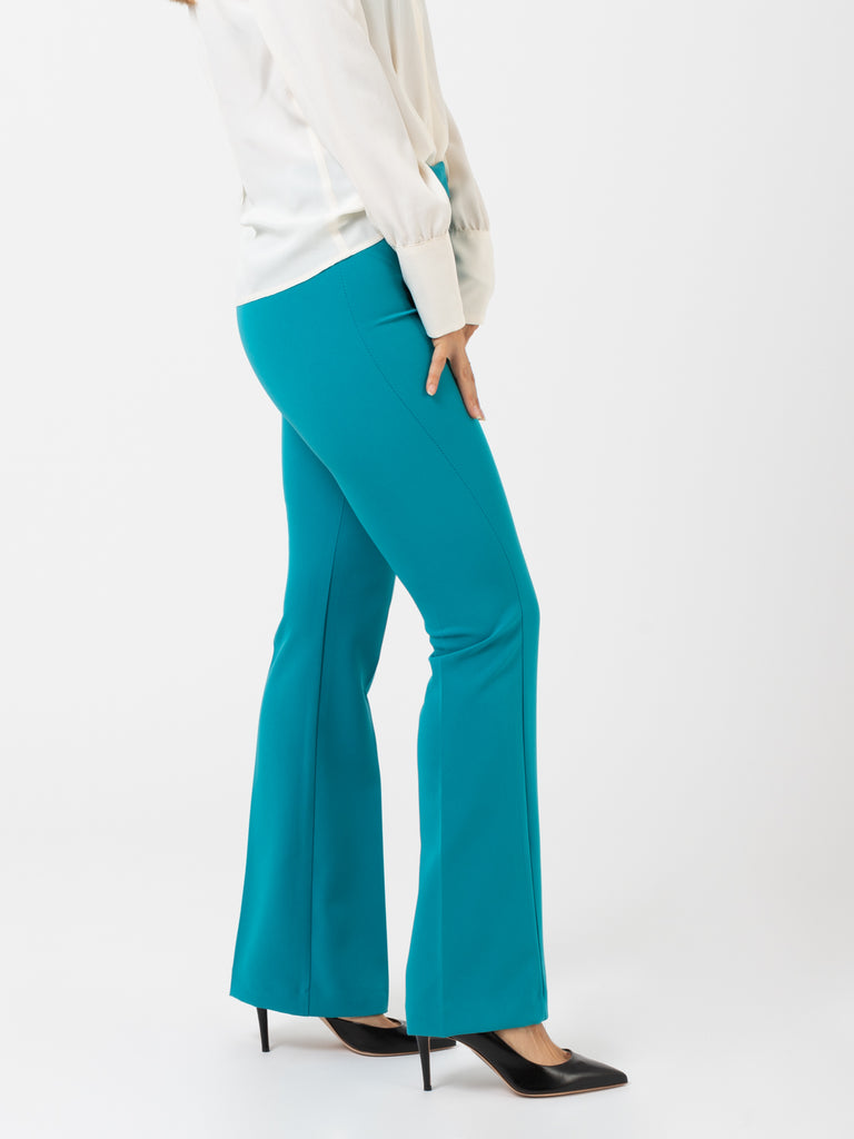 VICOLO - Pantaloni eleganti svasati malachite