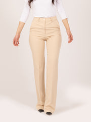 VICOLO - Pantaloni lunghi flare slim beige