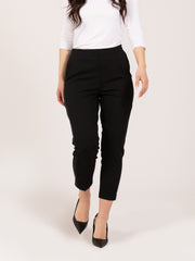 VICOLO - Pantaloni neri con bande laterali satinate